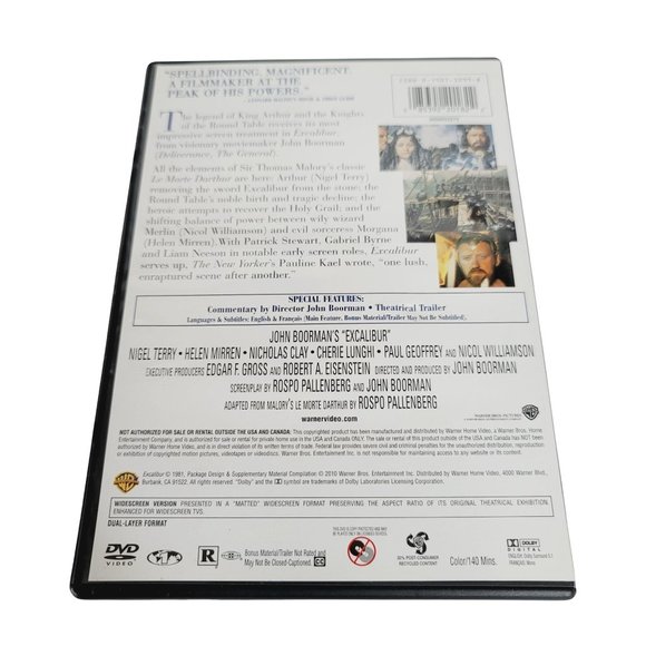 5 / $20 Excalibur DVD (1981) | Rated PG - Picture 2 of 2